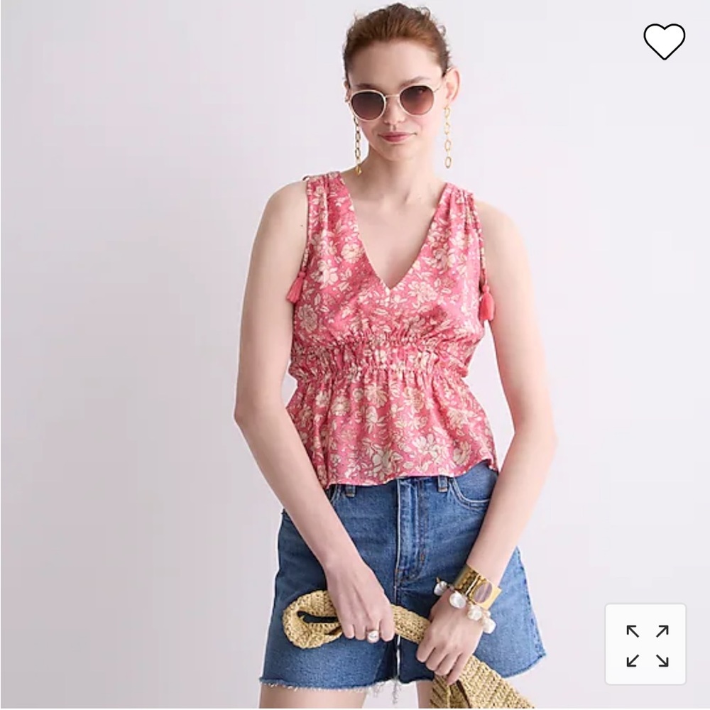 J.Crew V-neck cotton voile top in tossed floral